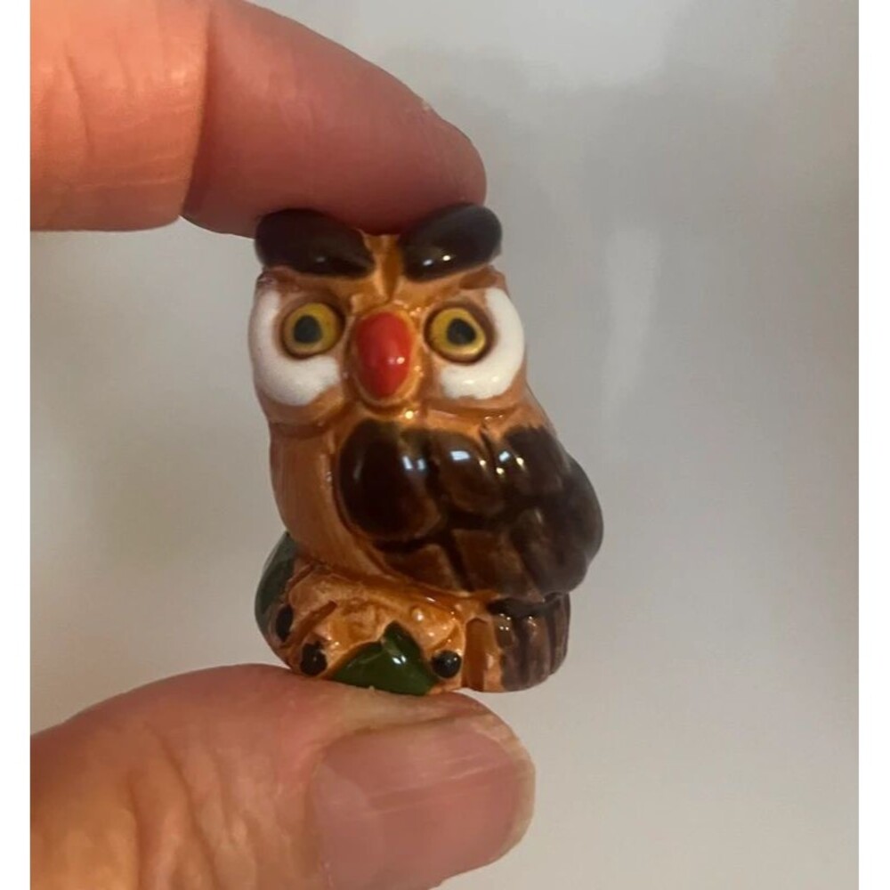 Owl Figurine Figure Clay Honduras 1.25”